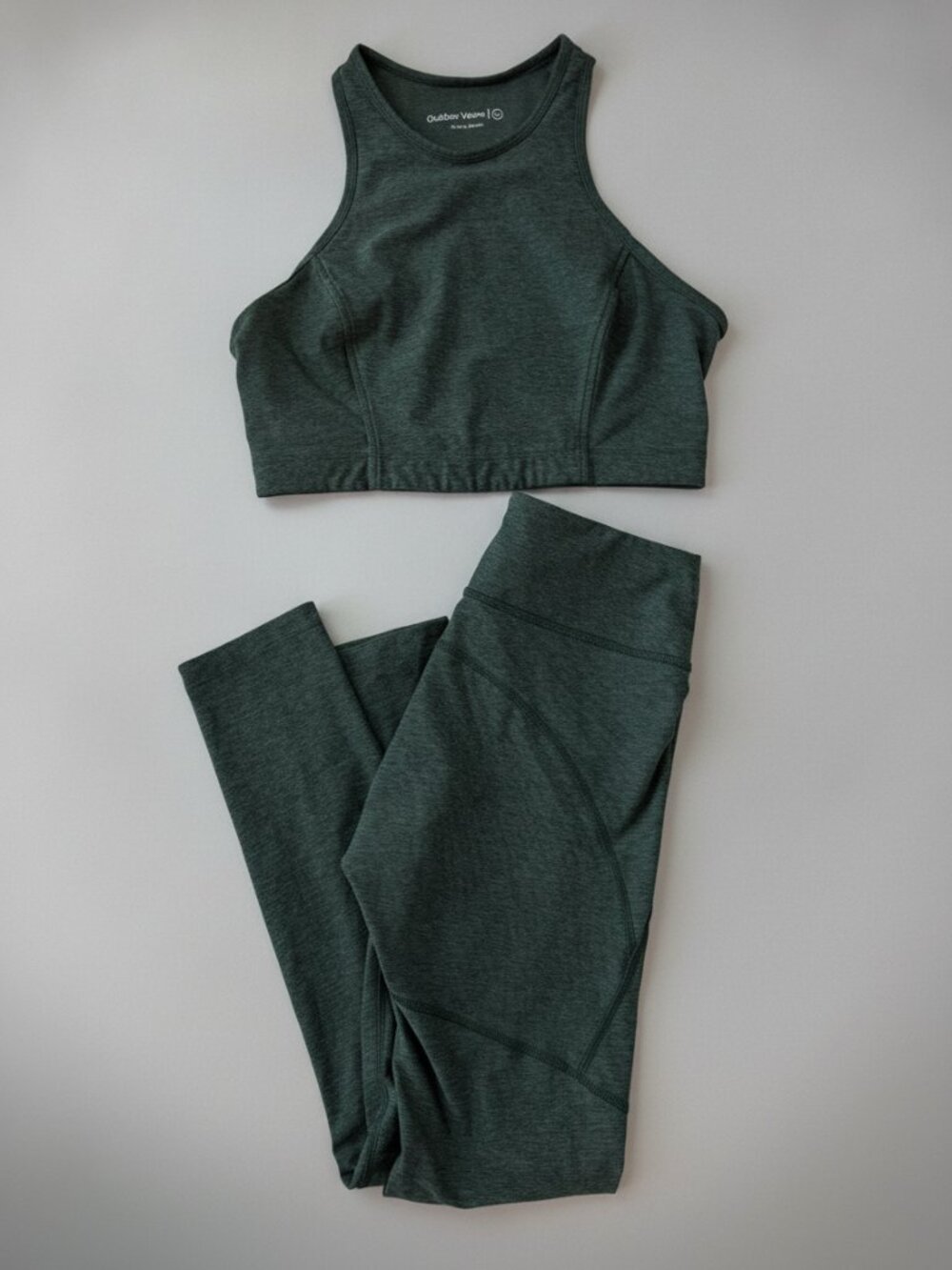 Green Outdoor Voices Set - Size M Sports Bra & Size S Leggings - GUC - Picture 1 of 5